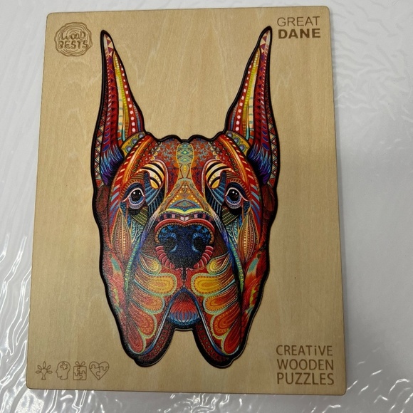 Woodbests Wooden Jigsaw Puzzle Great Dane Colorful Gift Fun 117 Pieces - Picture 4 of 6